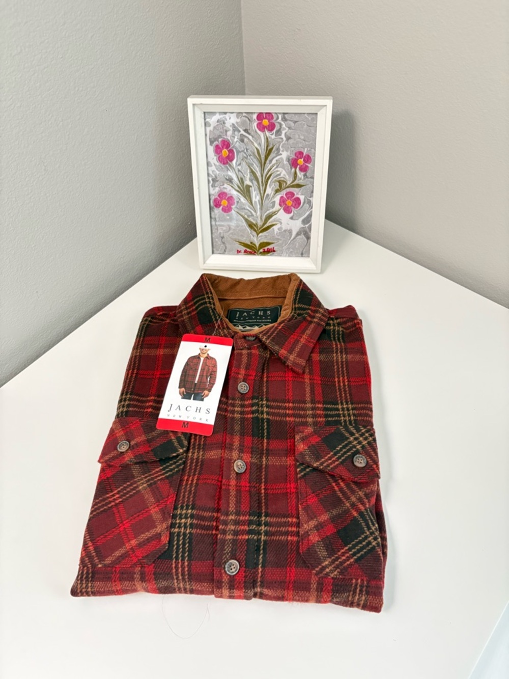 Jachs Men's Flannel Shirt, Red, NWT